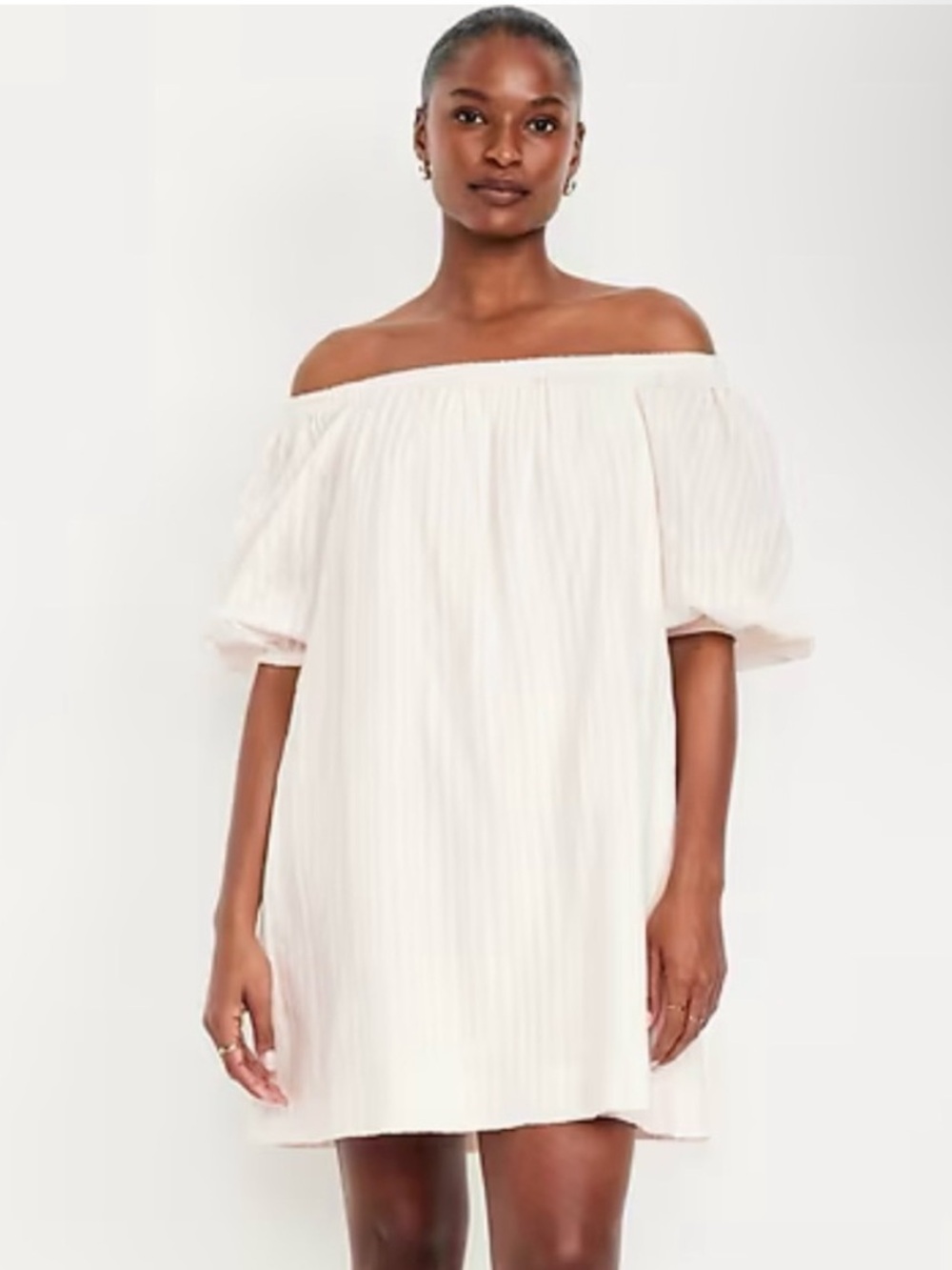Old Navy One-Shoulder Short Dress in Light Cream